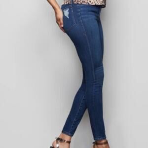 Good American Good Waist Extreme V Skinny Jeans Blue 346 Womens Size 4/27